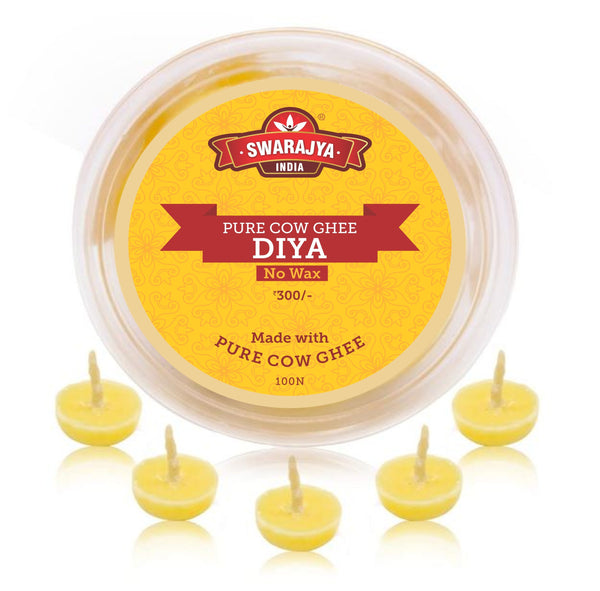 Pure Cow Ghee Diya-50 Pcs ( Pack Of 2 ) I Wax Free