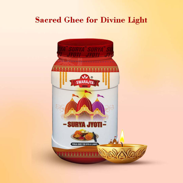 Swarajya India Surya Jyoti Pooja Ghee - 1 Litre, Pure and Sacred for Religious Rituals