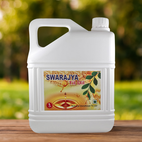 Swarajya India Edible Til Oil - 5 Litre, Pure & Natural, Ideal for Cooking and Health